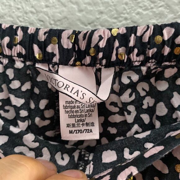 Victoria's Secret Wide Leg Animal Print Lace Lounge Pajama Pants Medium - Picture 3 of 6